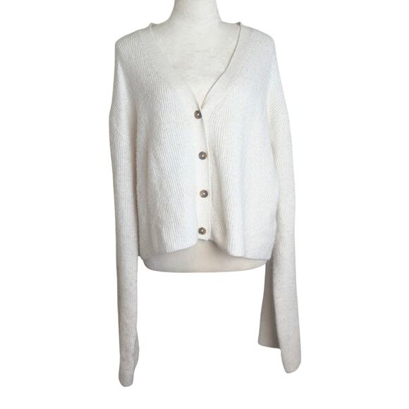 Cozy Cropped Beachy Knit Button Down Wool Blend Cardigan Women's Size XXL - Picture 8 of 8